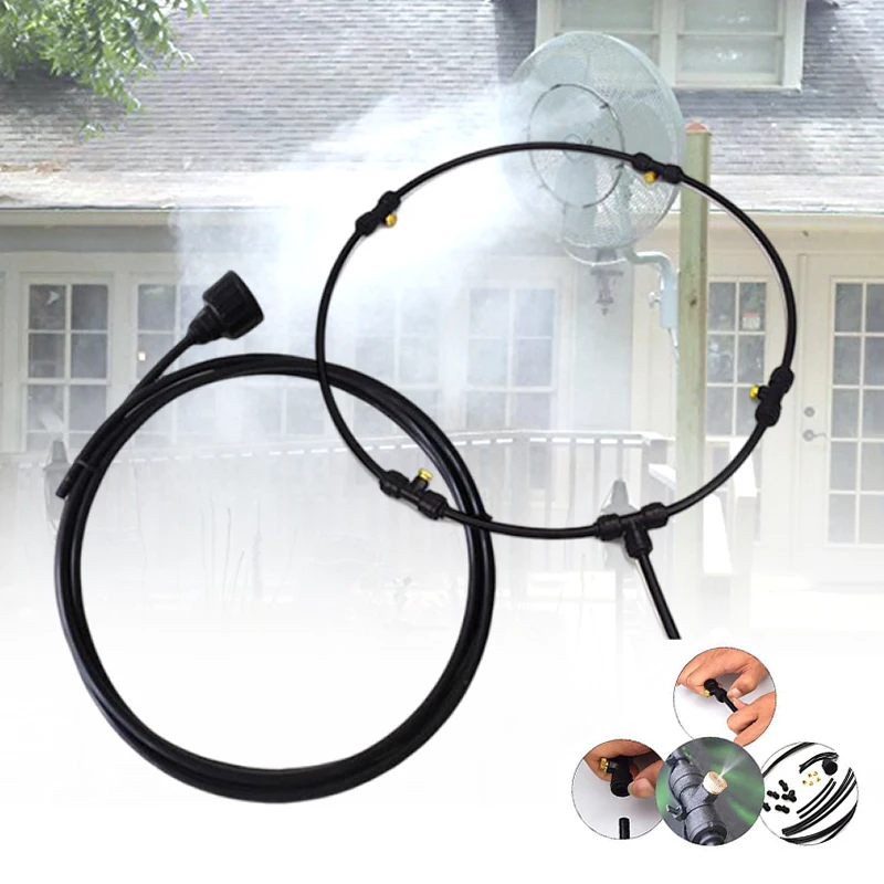 

DIY Outdoor Nebulizer Garden Sprayer Misting Cooling System Lawn Automatic Atomization Sparyer for Patio Terrace Greenhouse