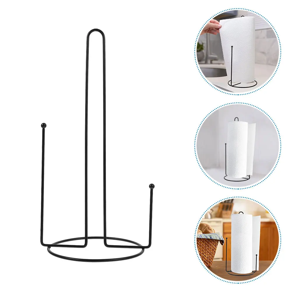 

2Pcs Iron Vertical Kitchen Paper Towel Holder Rust Resistant Countertop Stand for Paper Rolls Bathroom Kitchen Living Room