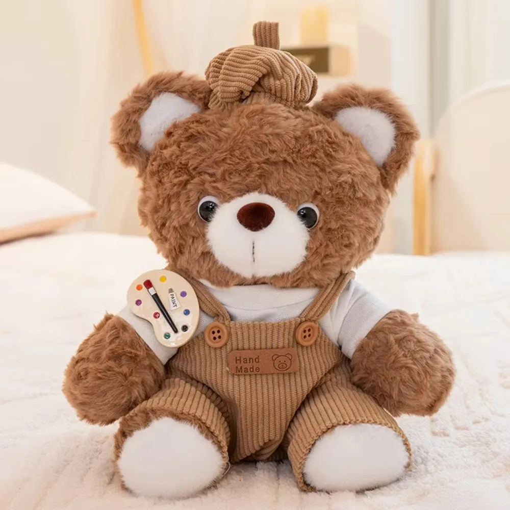 

With Hats Bear Wear Clothes Plush Toys Overall Fluffy Bunny Soft Stuffed Toys Interactive Handmade Rabbit Stuffed Animal