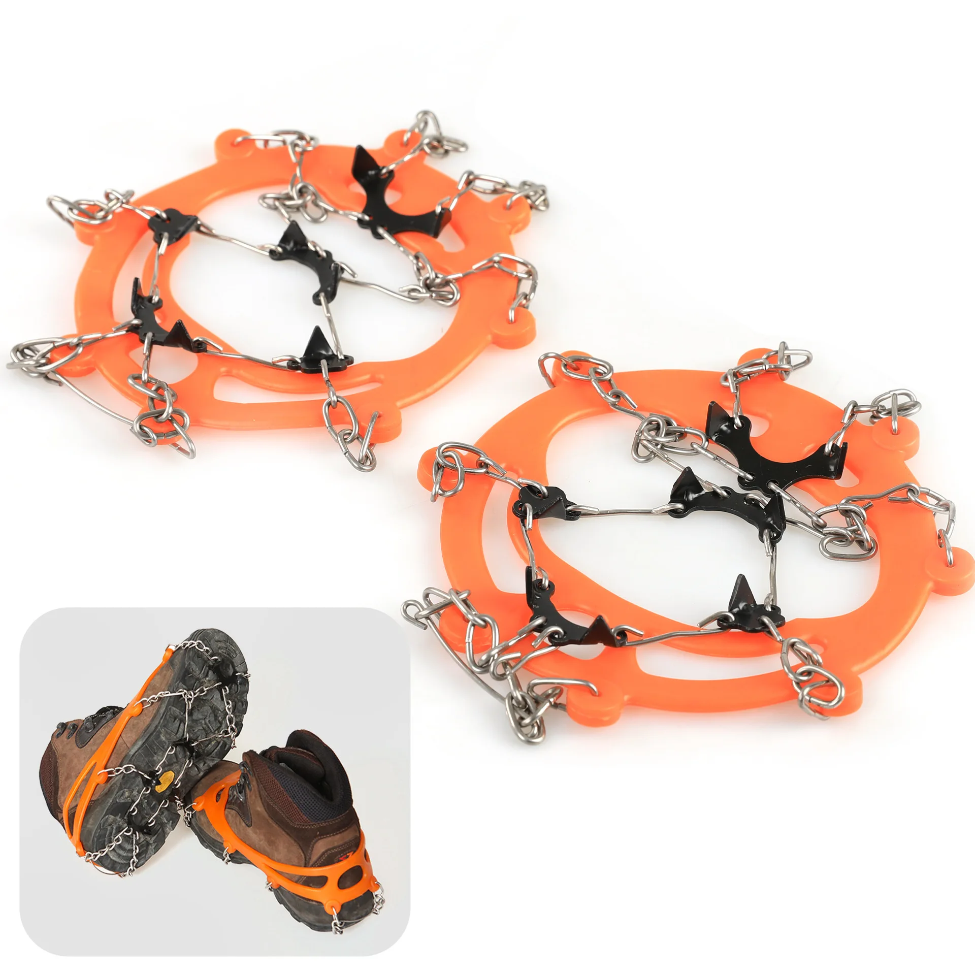 

Накладки-шипы для обуви для зимнего туризма, альпинизма, ходьбы по снегу и льду, противоскользящие цепи-шипы для ботинок