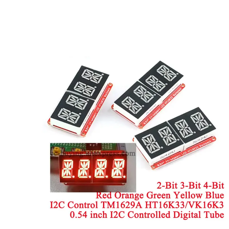 HT16K33 0.54 Inch 0.54‘’ 4 Bit Meter Digital Tube Module LED Display IIC I2C Control Meter 3.3V 5V for Arduino