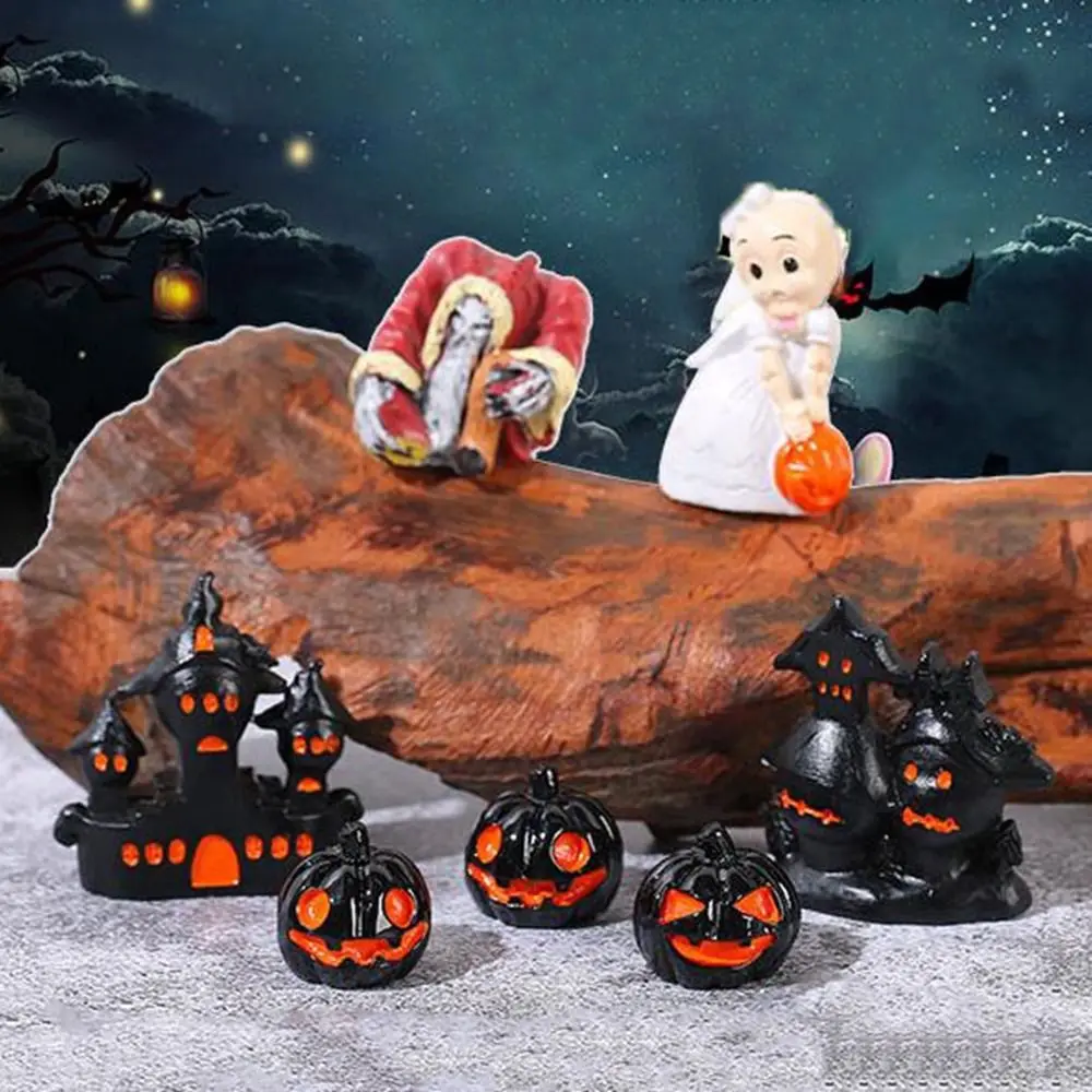 

Funny 3D Halloween Pumpkin Ornaments Decorative Resin Ghost Ornaments DIY Simulation Tree Ornaments Atmosphere Decoration
