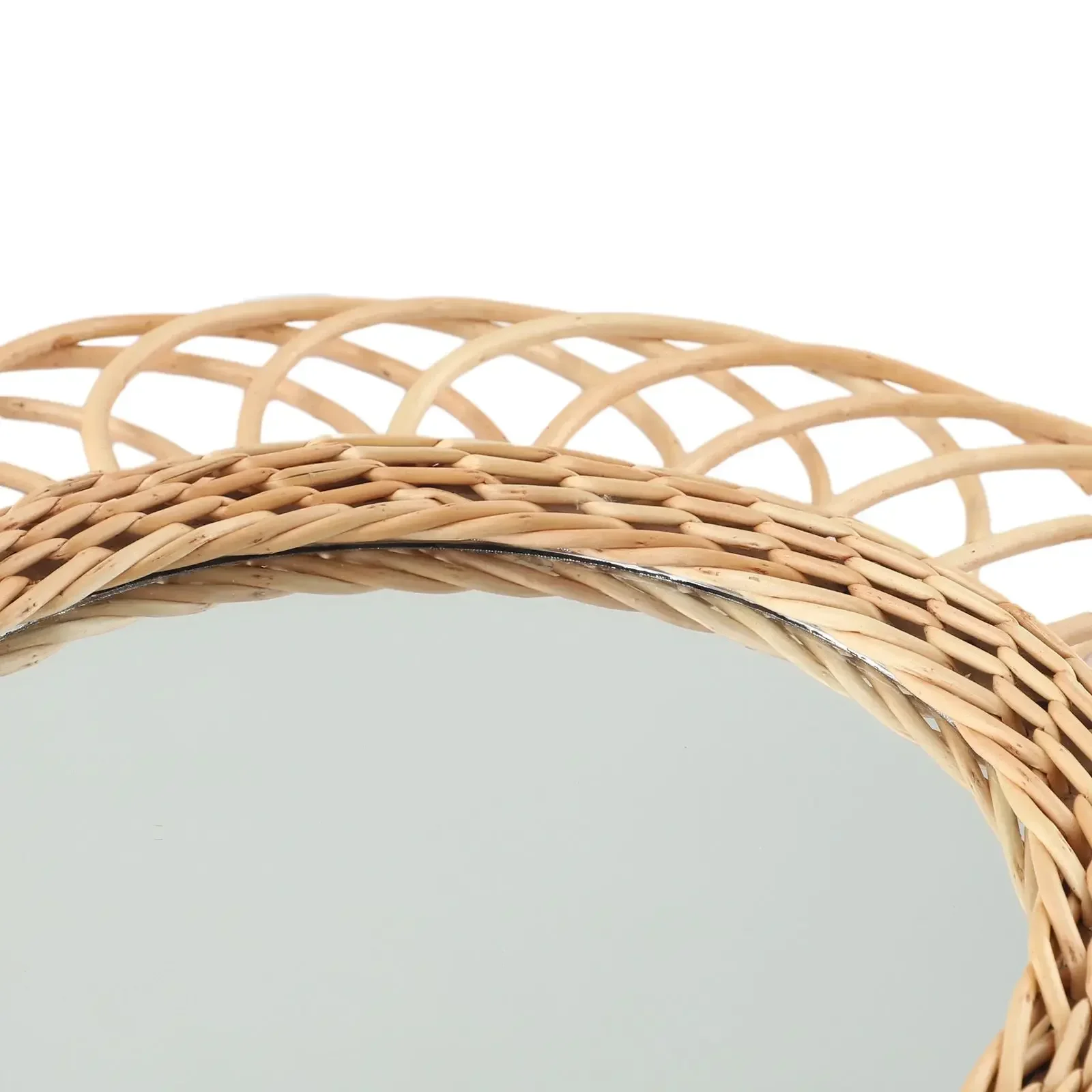 

Wall Mirror Rattan Round Mirror Home Decoration 1pc 40x40cm Khaki Rattan Dressing Mirror Hand-woven Decorative