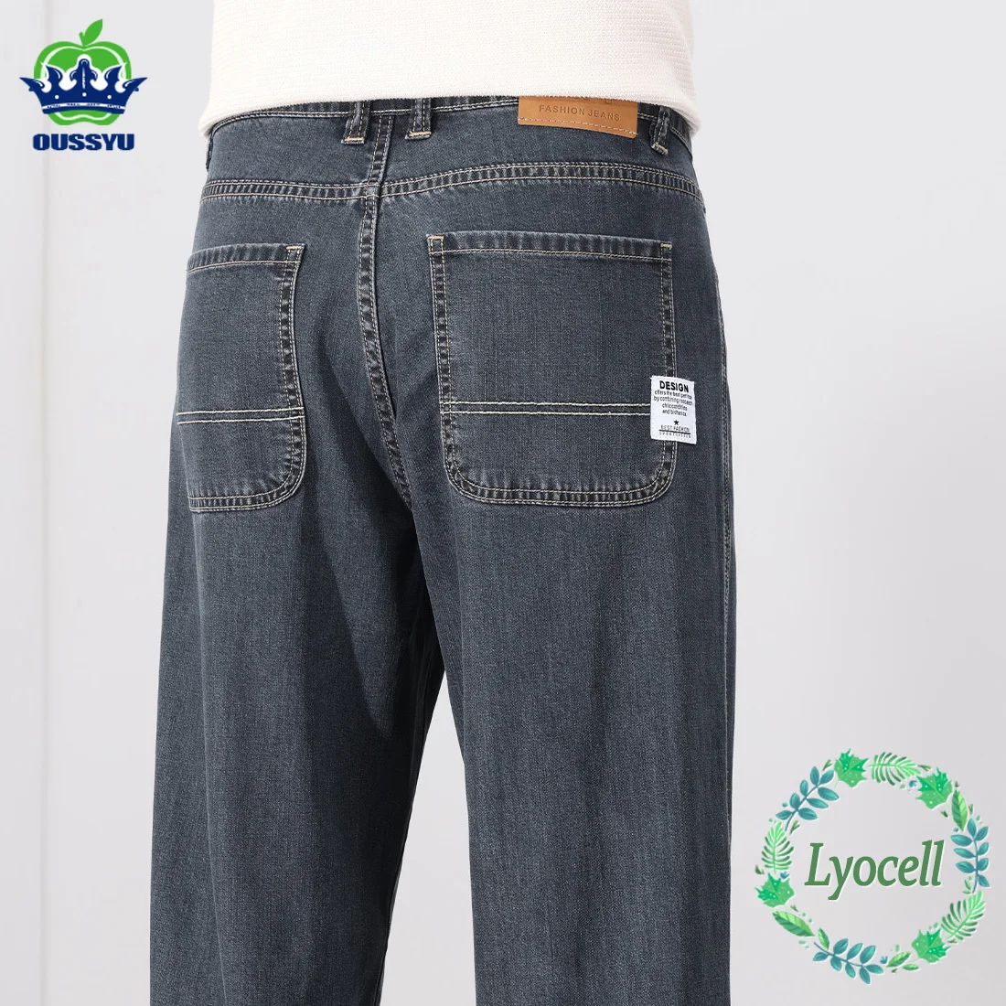 Pantalones Vaqueros de Mezclilla de Tela Lyocell de Alta Calidad para Hombre, Pantalones Largos Casuales de Negocios Elásticos, Holgados y Rectos para Verano, Tallas Grandes 40 42