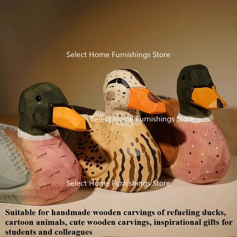 

Suitable for Handmade Wooden Carvings of Refueling Ducks, Cartoon Animals, Cute and Inspiring Gifts for Students and Colleagues