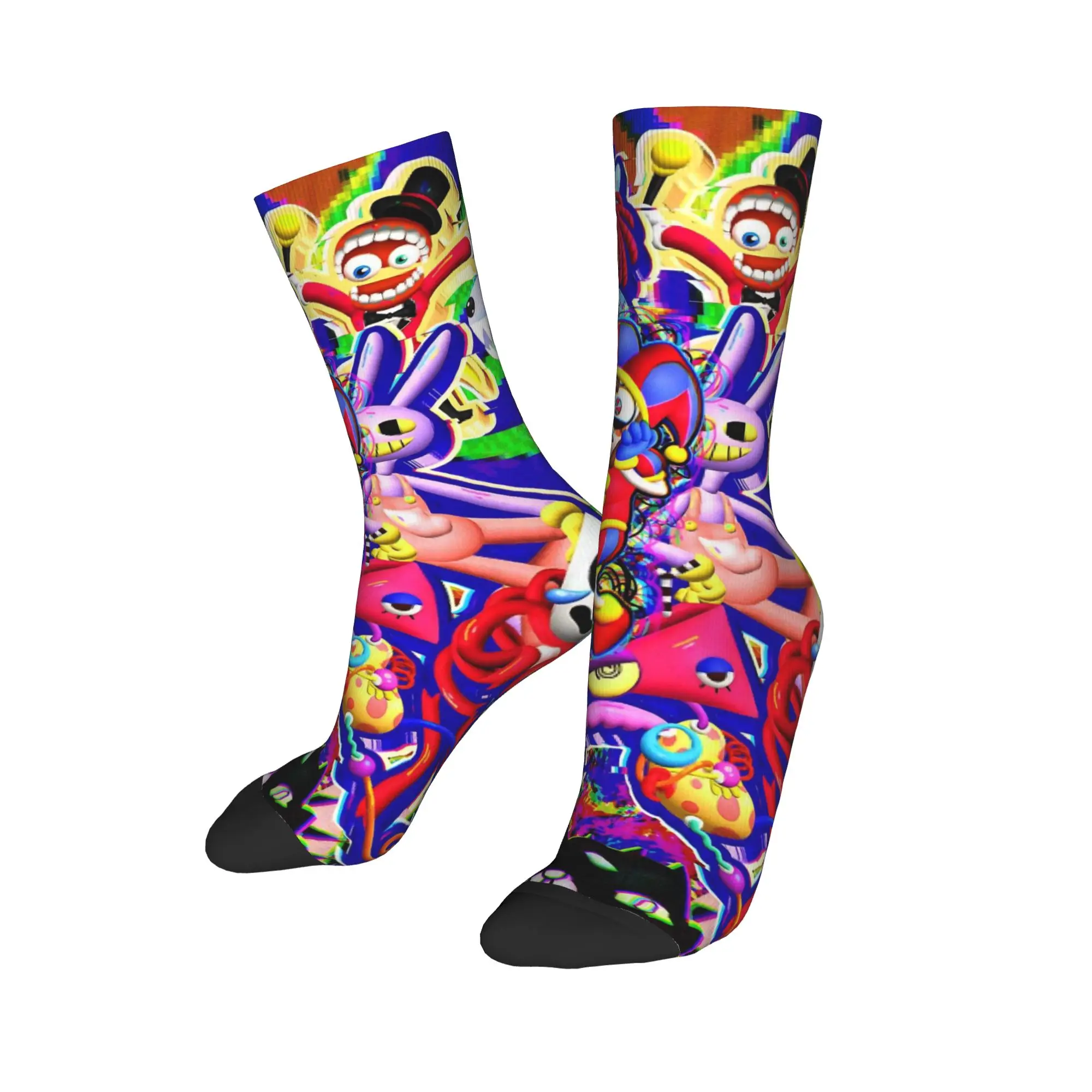 Winter Warm Hip-hop Men's Women's Cartoon Digitals Circus Socks  Breathable Basketball Socks