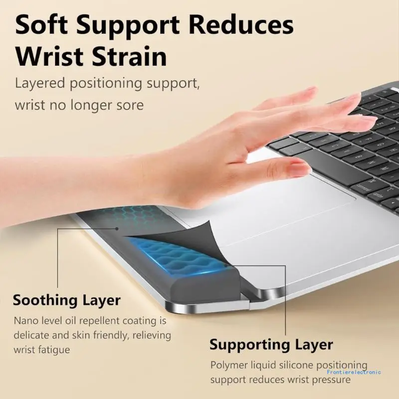 Ergonomic Aluminum Notebook Holder with Removable Wrist Rest for Office Use DropShipping