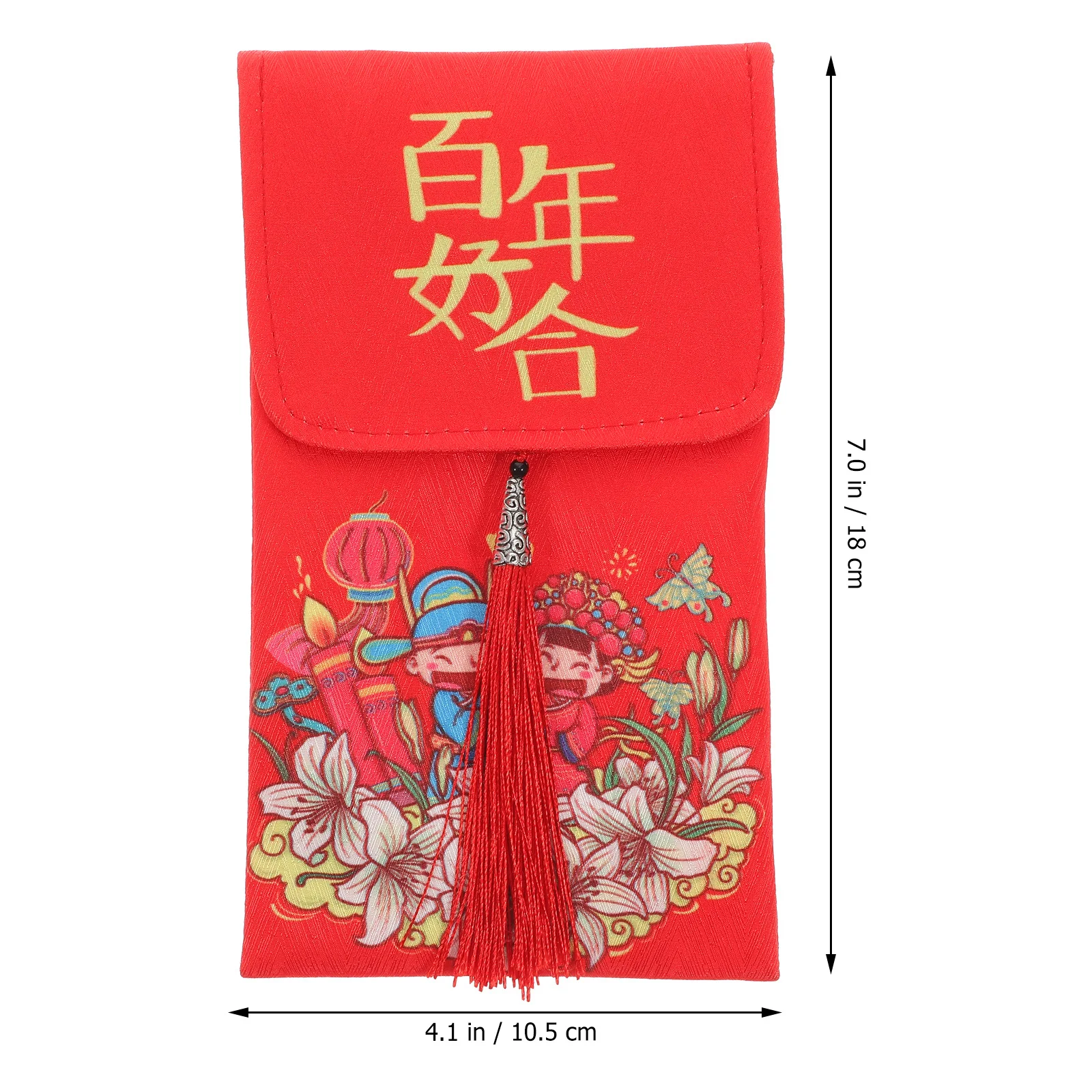 

Hand-Painted Illustration Red Envelope Chinese Style Elegant Wedding Money Gift Bag Fabric Retro Charm Party Favors Decor