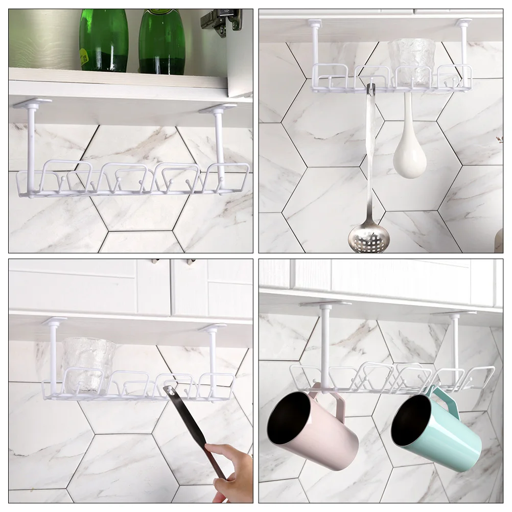 

1 Set Under Desk Cable Organizer Plastic Cord Management Rack For Home Office Desk Storage Hanging Basket Cable Management Tray