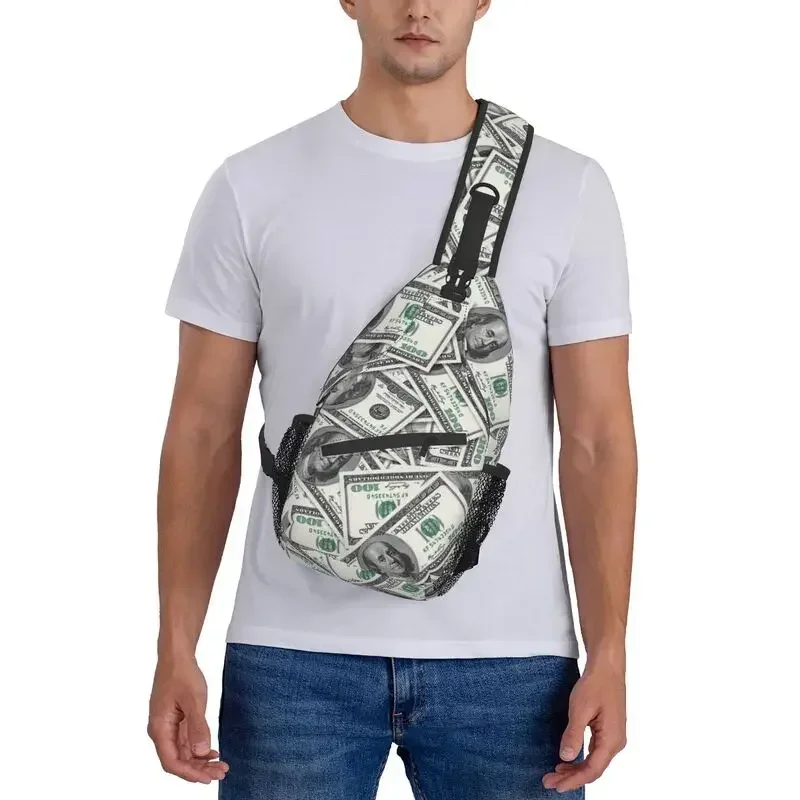 United States Dollar Banknoten Sling Cross body Brusttasche Männer cool uns Geld Muster Schulter rucksack für unterwegs