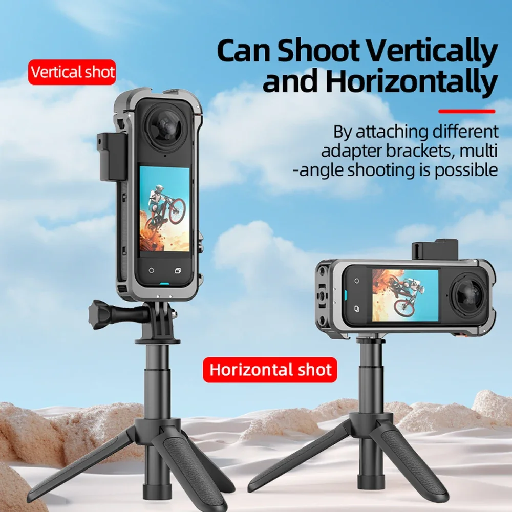 Flymile камера/клетка для панорамной экшн-камеры Insta360 X4, защитная рамка из алюминиевого сплава с силиконовой крышкой объектива, аксессуар