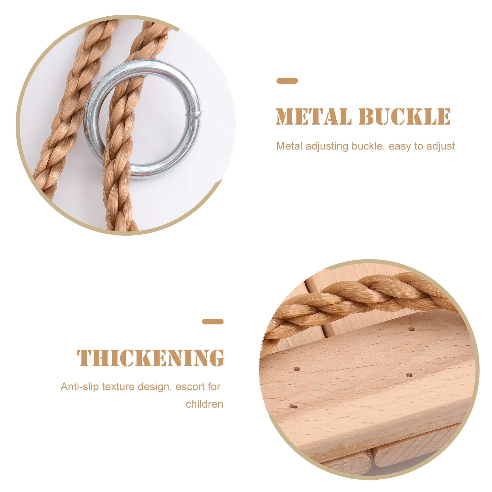 1pc Wooden Swing For Kids Four-Board Outdoor Plaything Backyard Garden Use Children Premium Wood Entertainment