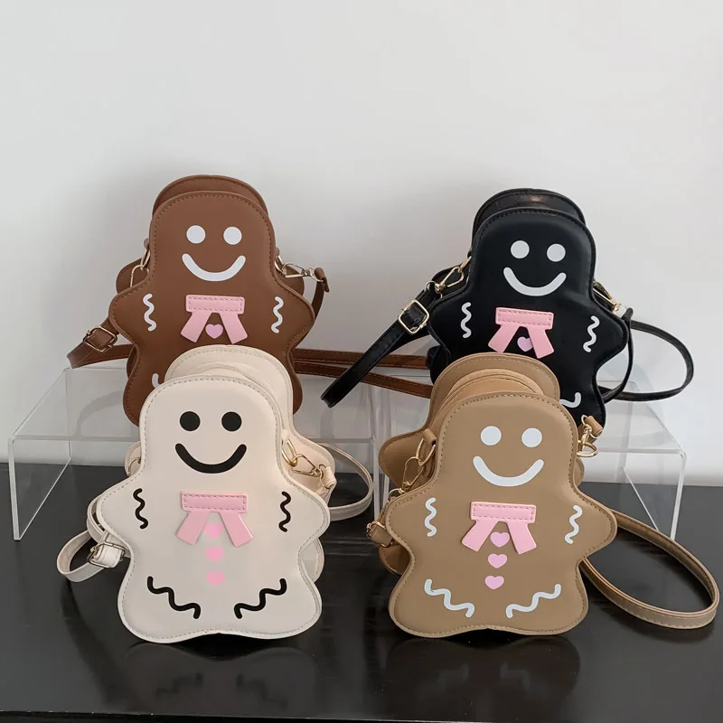 Christmas Theme Creative Gingerbread Man Accessory Shoulder Bags Christmas Vibes Casual Crossbody Bags for Women & Girls