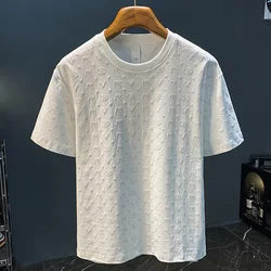 High-end affordable luxury short sleeve T-shirt men's summer trendy printed fashion quality men's clothing casual breathable top