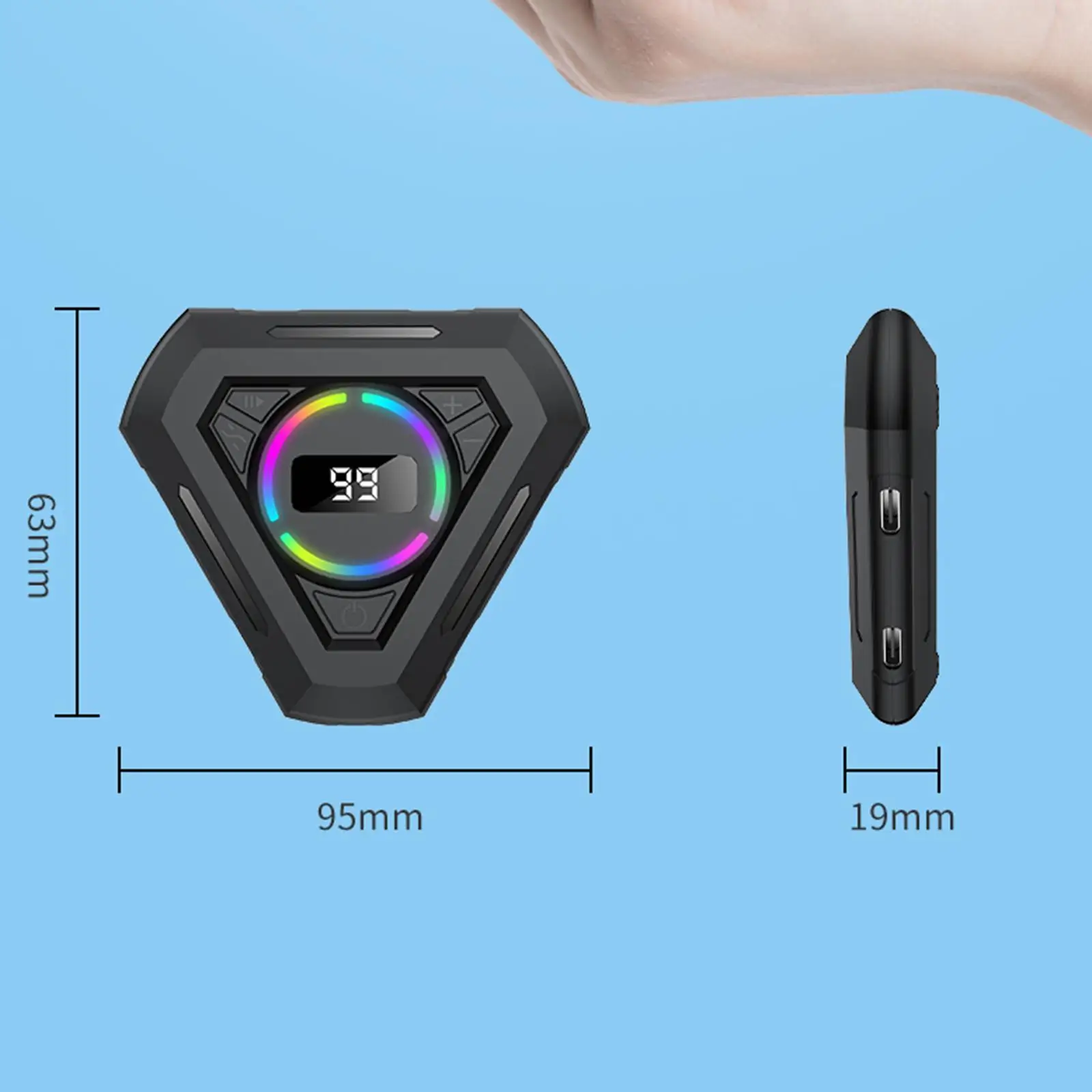 Simulated Finger Auto Clicker for Phone with 360 Degree Rotation Breathing Light 199 Gears Adjustable for Live Streaming