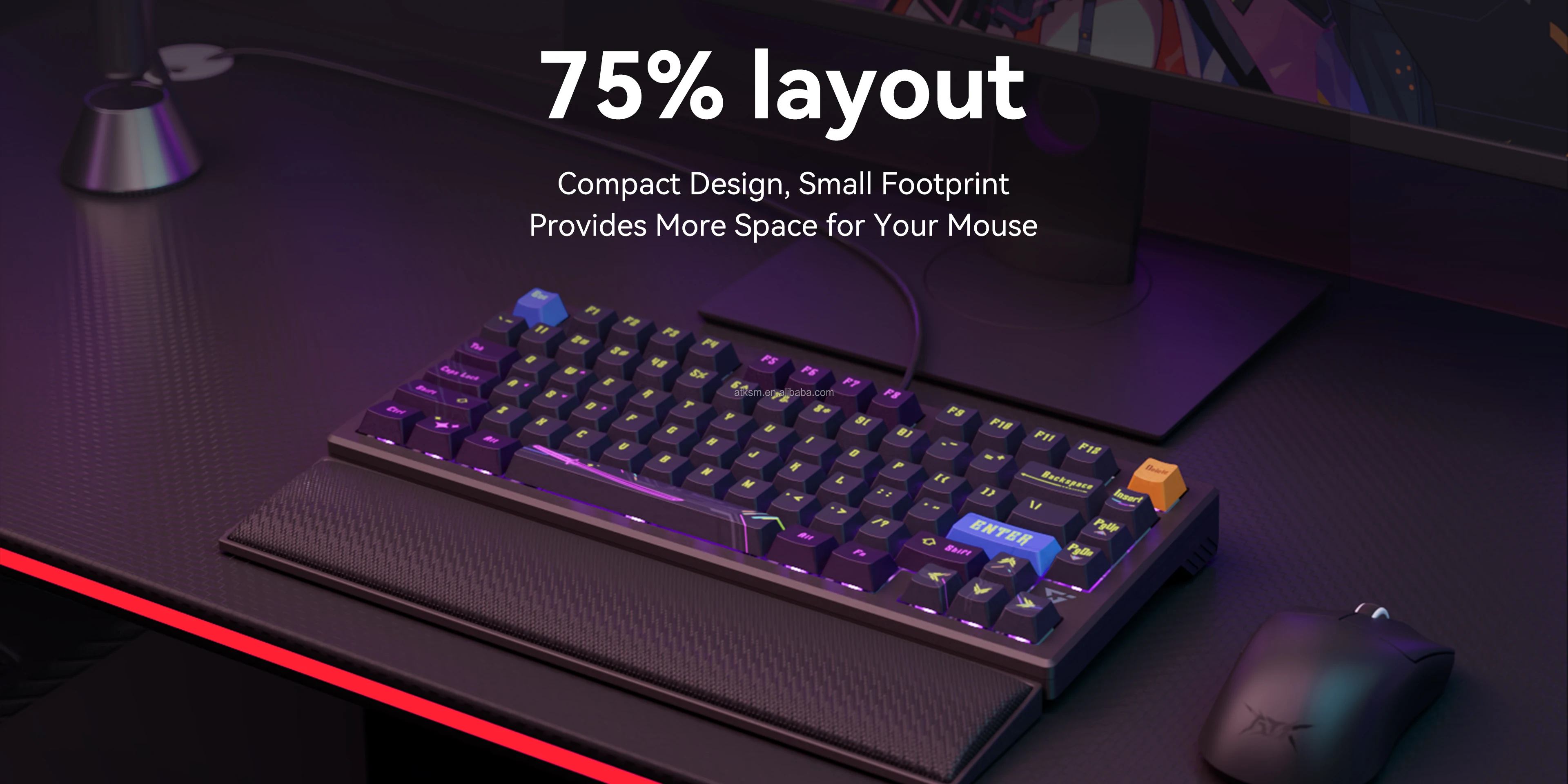 Professional ATK RS7 High-Speed Gaming Keyboard Ergonomic Design Esports Keyboard For Competitive Gamers