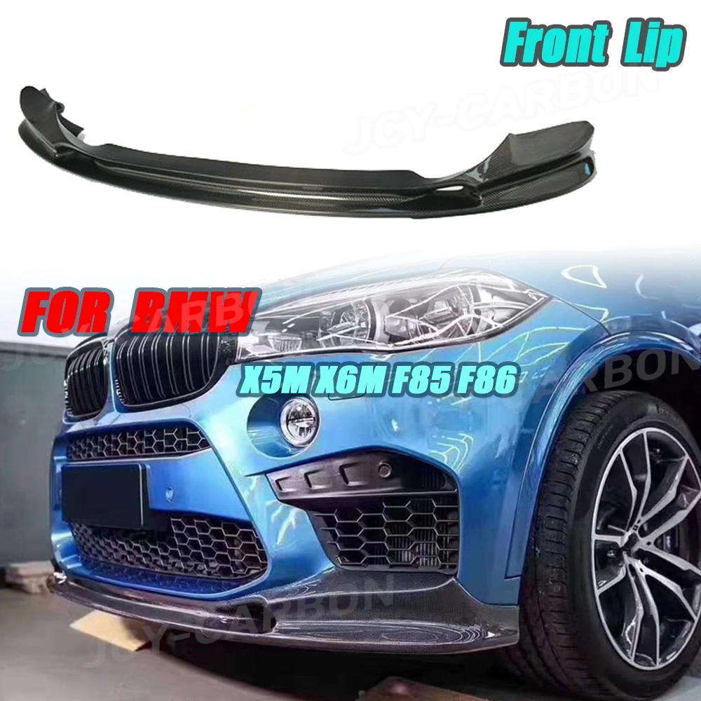 

JCYECF передний бампер из углеродного волокна, спойлер, сплиттер для BMW X5M X6M F85 F86 2015 2016 2017 2018, Стайлинг автомобиля FRP, неокрашенный