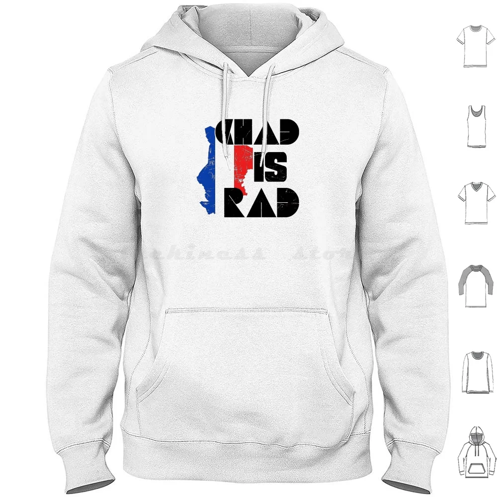 

Толстовка с капюшоном Chad Rad из хлопка с длинным рукавом Chad Rad Chad Is Rad Geek Nerd Африка Флаг страны Объединенных Наций