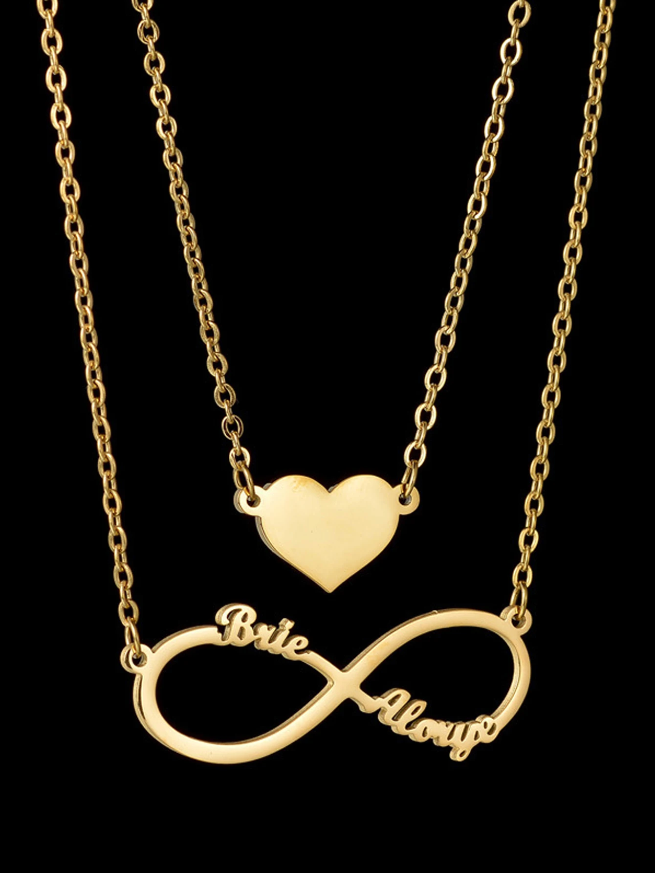 Custom Engraved Stainless Steel Name Necklace Pendant, Personalized