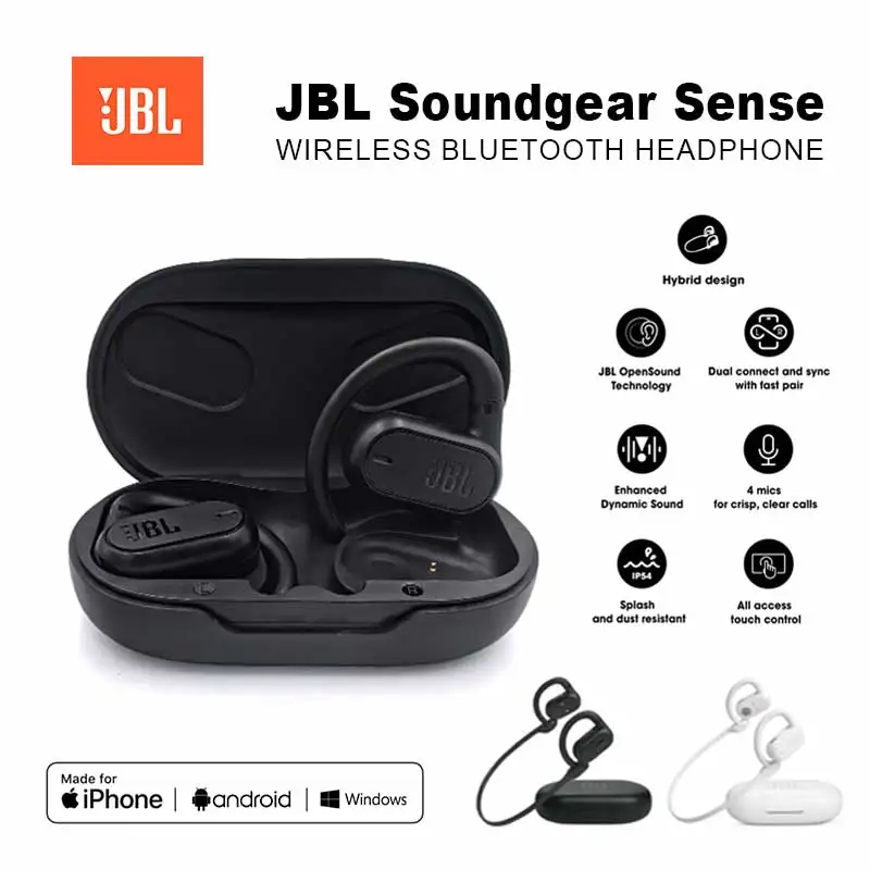 Image of Original JBL Soundgear Sense True Wireless Ohrbügel-Kopfhörer, Open-Ear-Kopfhörer für Sport und Laufen, Gaming- und Musik-Kopfhörer