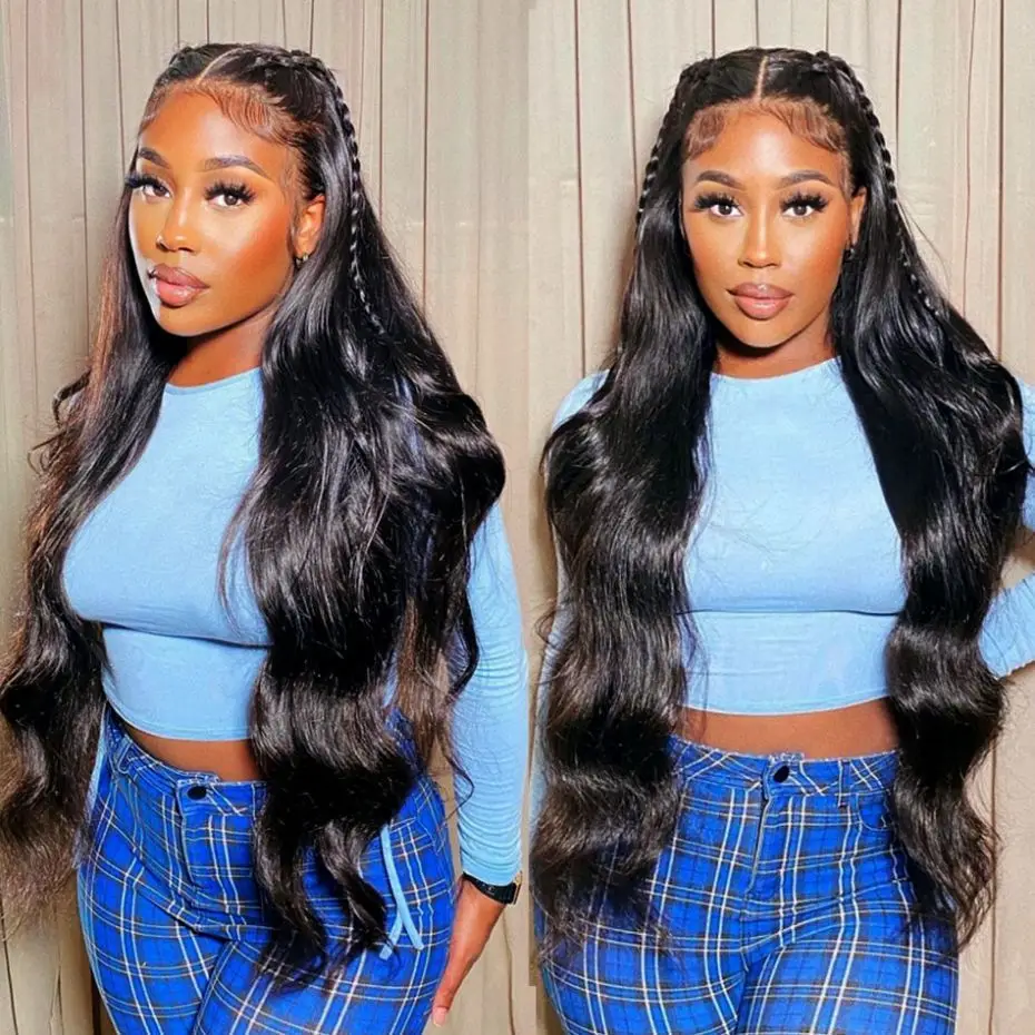 Lace Frontal Human Hair Wigs Body Wave Brazilian Pre Plucked 13x4 Lace Front Hair For Black Women 32 inch 4x4 Lace Closure Wig