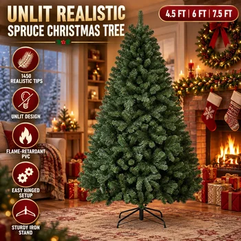 Unlit Green Spruce Christmas Tree 1