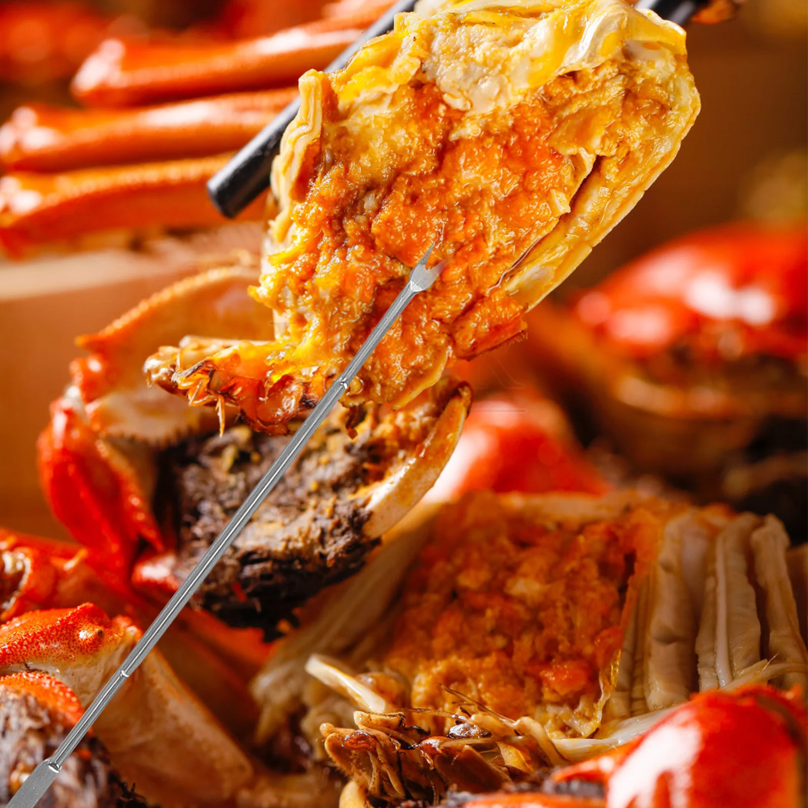 

1 set 1 Set Stainless Steel Eating Kit With Needle Seafood Scissors For Crab Legs Lobster Shell Crab Crackers Seafood Tools Set