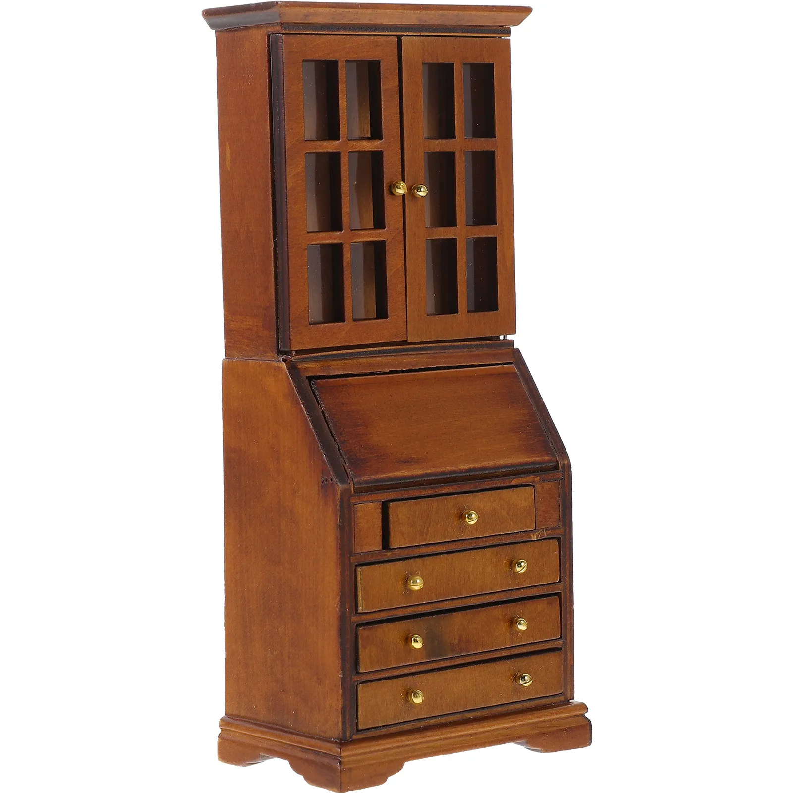 

Exquisite Miniature Cabinet Made of Natural Wood Vivid Detail Mini House Furniture Decor for Bedroom Dining Room Living Space