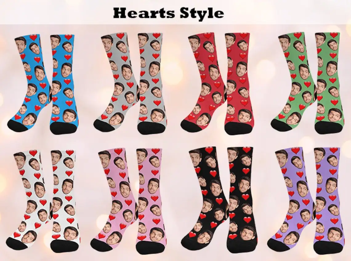 Calcetines personalizados para mascotas, calcetines personalizados con foto de perro y gato, diseño de huellas de hueso, calcetines con cara divertida, regalo para amantes de los animales para cualquier persona