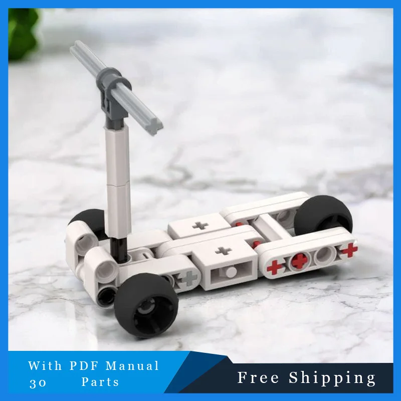 30 STUKS Witte Driewielige Winkelwagen Modulaire Compacte Winkelwagen Bouwsteen Model DIY Montage Speelgoed Vakantie Verjaardag Kerstcadeaus 2025