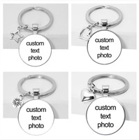 Custom Photo Pendants Keychain Heart Star Flower Various Types Accessories Key Baby Child Mom Dad Grandparent Family Member Gift