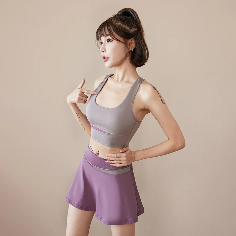 Nieuwe stijl dames mooie rug yogapak slanke sportbeha dames met borstkussen sneldrogend kort sportpak
