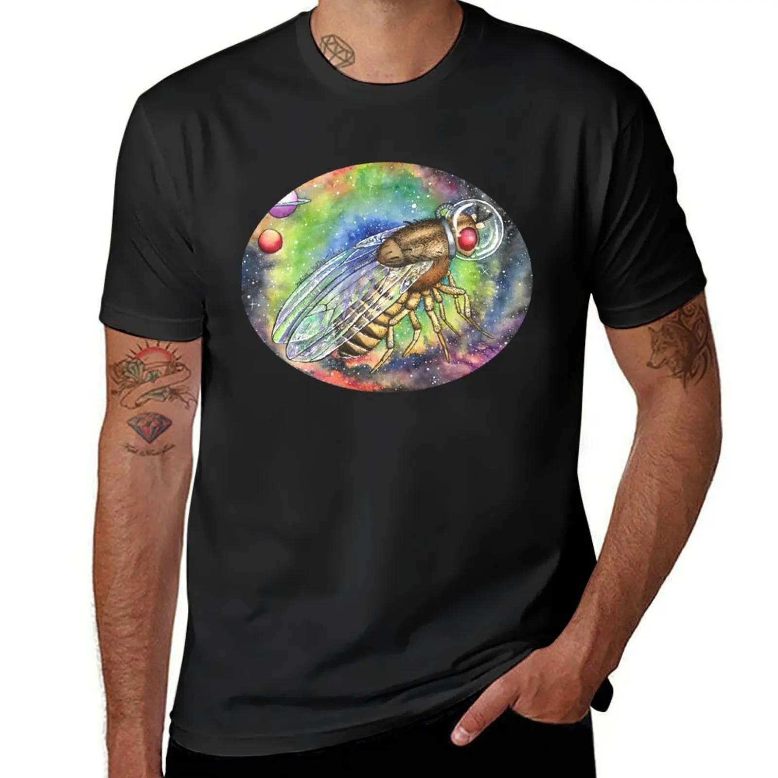 Drosophila Fruit Fly in Space (#6 in series) T-Shirt funnys customizeds tees plain white t shirts men