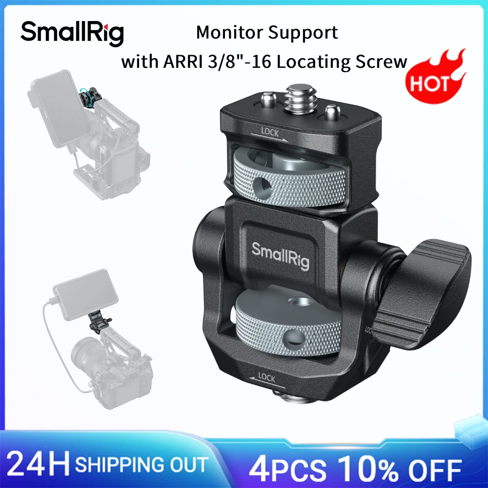 Image of SmallRig-Monitorhalterung für horizontale und vertikale Aufnahmen mit ARRI 3/8"-16 Positionierungsschraube bietet 180°-Bewegung. ° Neigung und 360-Grad-Drehung ° Pan -6314