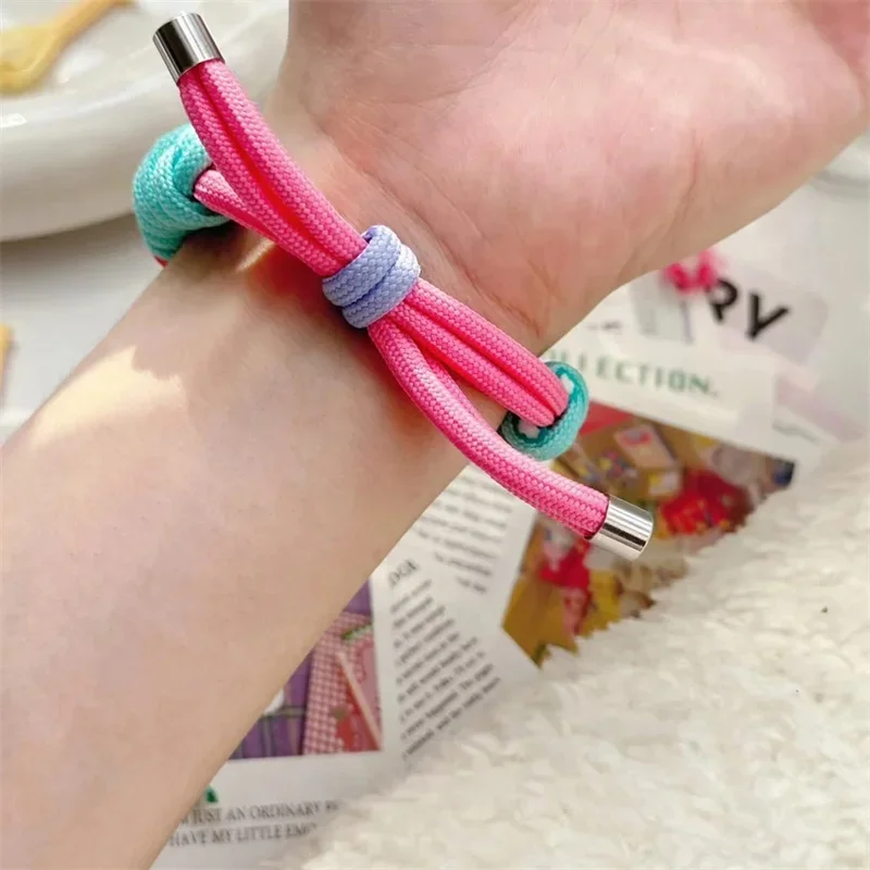 Korea Case+Strap 49mm For  Watch 45mm 40mm 41mm 38 40 44mm Correa Women Watchband For iwatch 8 SE 7 6 5 Umbrella Rope Band