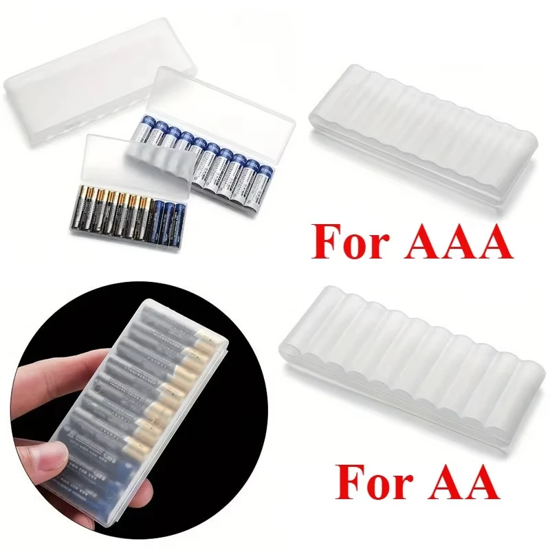 10 Slots Battery Storage Box AAA Battery Container Clear Hard Plastic For AAA/AA/18650 Battery Case Waterproof Durable Organizer