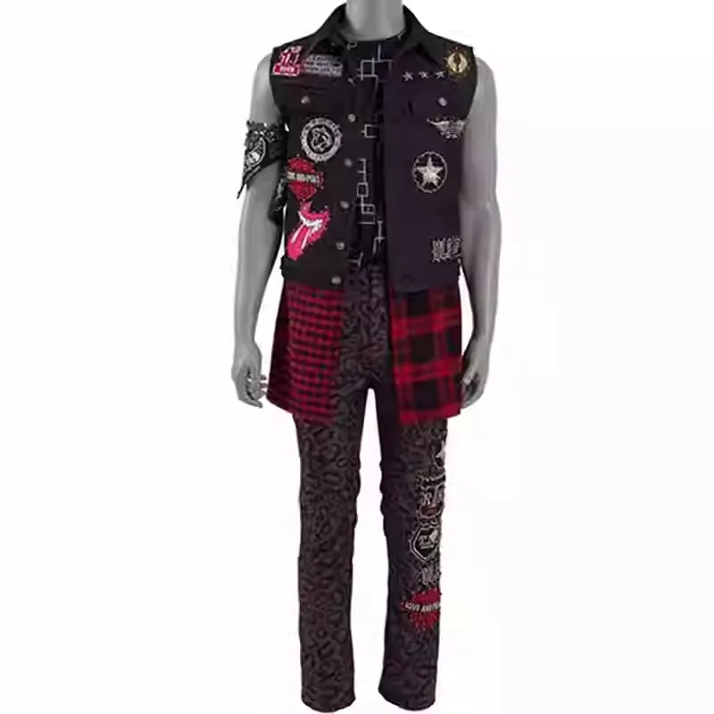 เกม FFXV คอสเพลย์ Prompto Argentum เครื่องแต่งกายชายเสื้อกั๊กกางเกงชุด Halloween Party เครื่องแต่งกาย