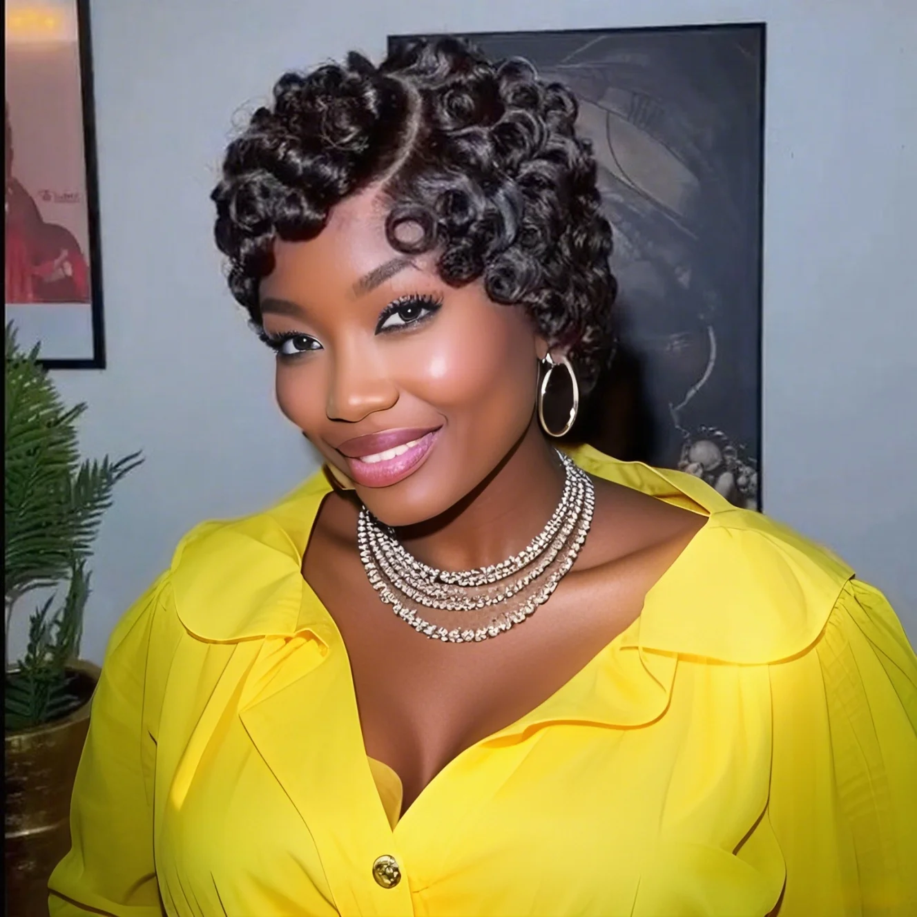 

Вьющийся парик с стрижкой пикси 13X4, кружевной фронтальный парик, короткий боб, парики из натуральных волос для женщин, натуральный цвет, кружевной парик, предварительно выщипанная линия волос