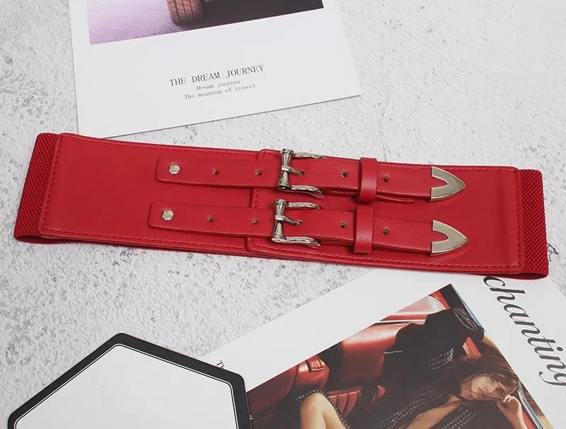 女性のファッション Pu レザー弾性コルセット女性カマーバンドコートウエストバンドドレス装飾ワイドベルト J1559