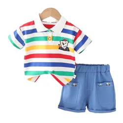 New Summer Baby Girl Clothes Suit Children Boys Fashion Striped T-Shirt Shorts 2Pcs/Sets Toddler Casual Costume Kids Tracksuits