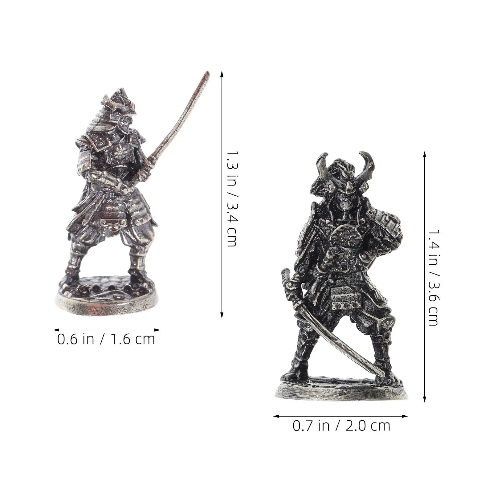 2Pcs Japanese Samurai Warrior Sculptures Miniature Bonsai Desktop Garden Decor for Home Office Collection Samurai Miniatures