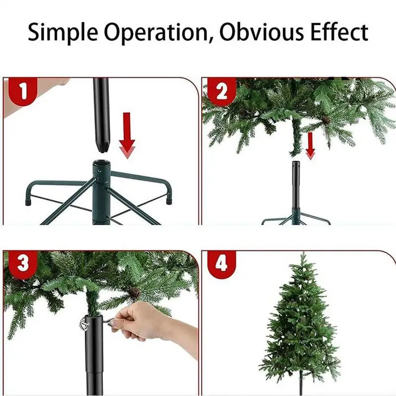 Palo di prolunga per l'altezza dell'albero di Natale Palo di prolunga per base dell'albero artificiale Supporto per albero di Natale con 3 viti di fissaggio per