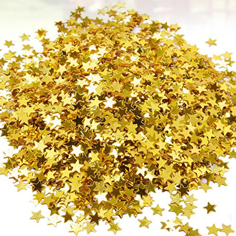 6000 Pcs Star Glitter Golden Confetti Table Metallic Foil Stars Pentagram