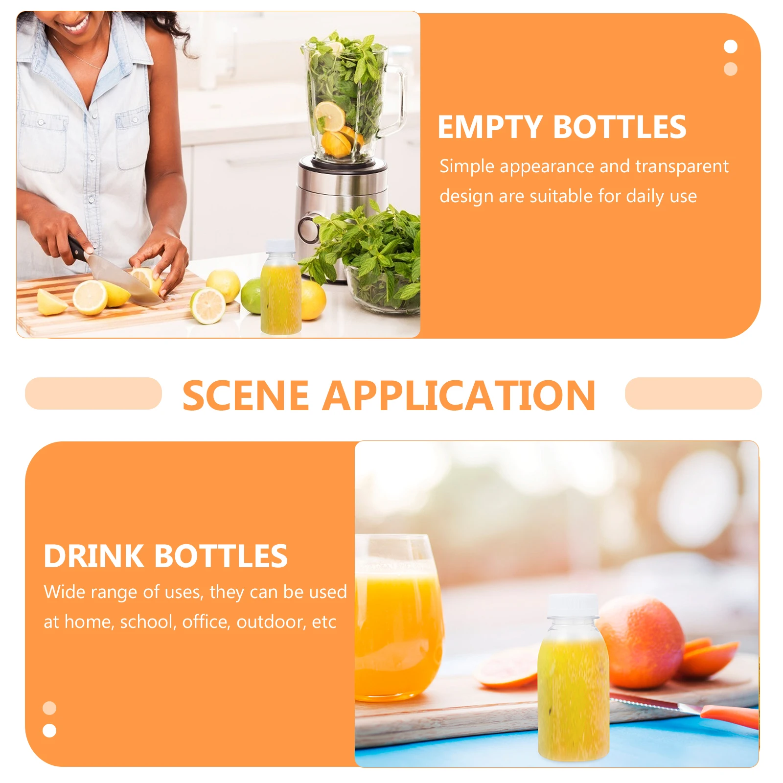

20pcs 350Ml Durable Transparent Milk Bottles Reusable Beverage Storage Drink Containers For Juice Smoothie Cafe Use