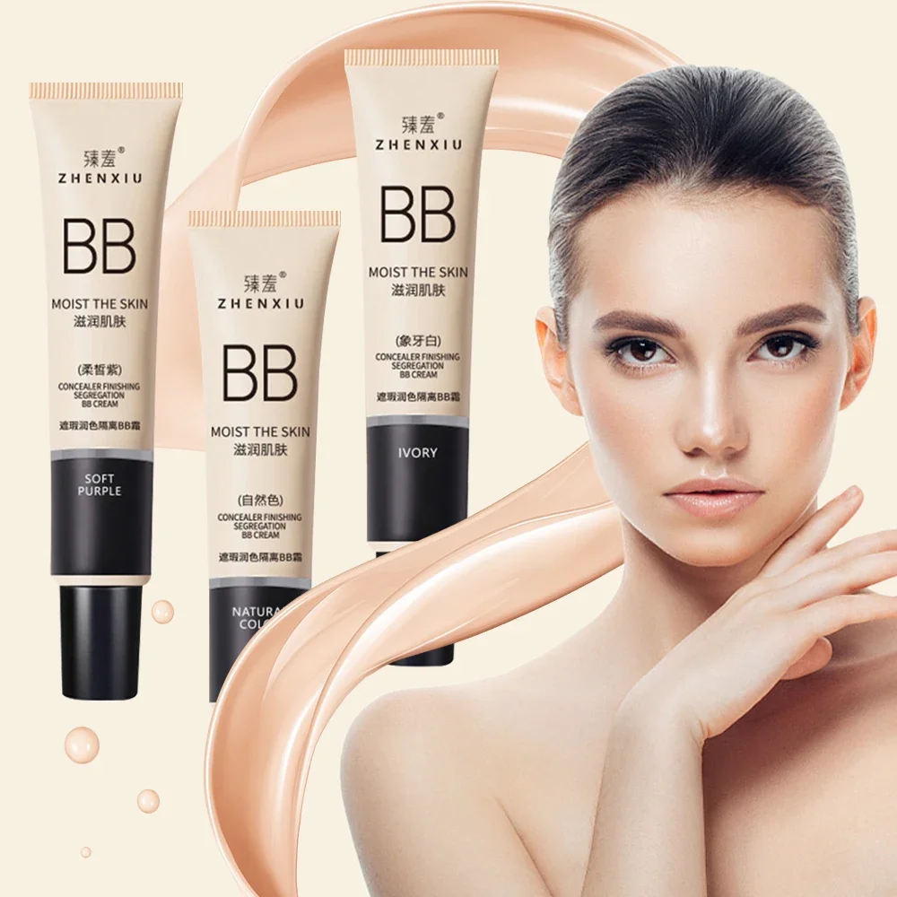 Smooth Moisturizing BB Cream Waterproof Long Lasting Full Cover Scar Acne Liquid Foundation Concealer Face Whitening Cosmetic