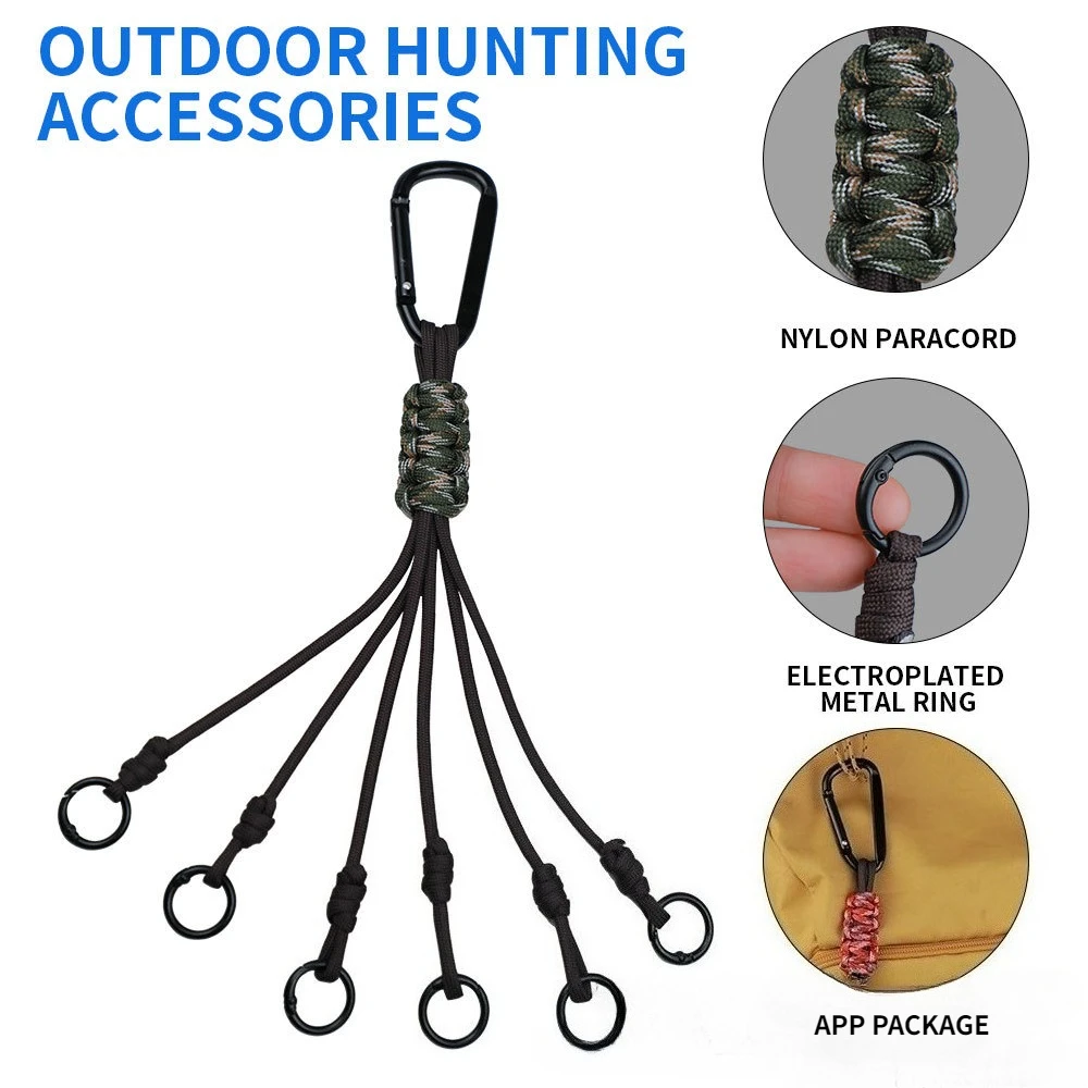 Outdoor camping, fishing multi-functional carabiner, DIY hand-woven hunting, umbrella rope, hand-woven hiking accessories