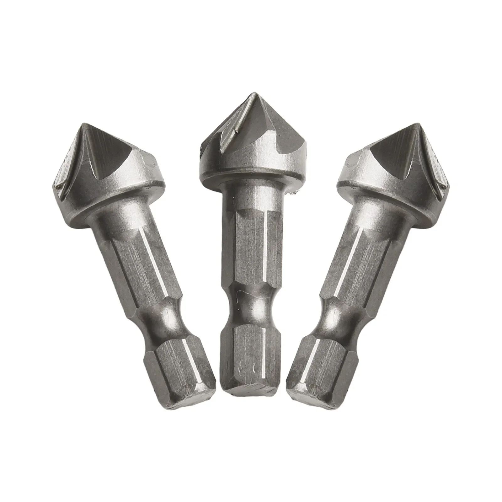 Сверло с 6 канавками для удаления заусенцев, деревообработка, быстрая резка, серебристый цвет, диаметр хвостовика 1/4 дюйма, размер 36*12,7 мм