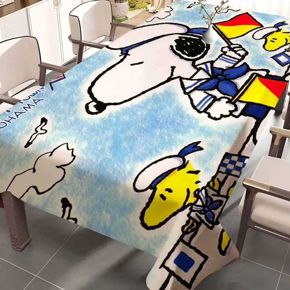S-SNOOPYS Rectangular Tablecloths Washable Wedding Party Kitchen Dining Living Room Birthday Decoration Table