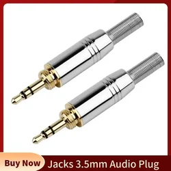 3.5mm Jack Audio Plug 3.5 Connector Consumer Electronics With Tail Length 15mm 3 Pole Earphone Plugs Soldering Connectors