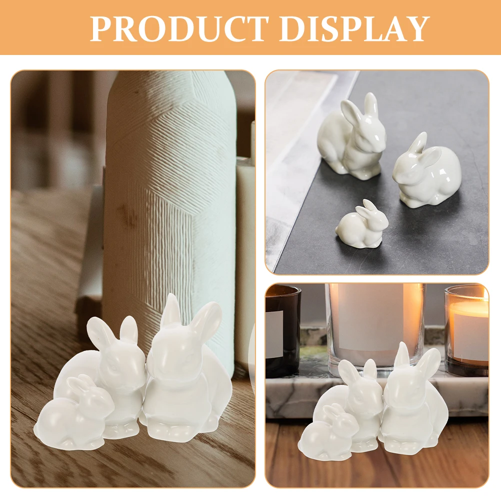 

Desktop Ceramic Rabbit Ornament Charming Tiny Bunny Decor Compact Size Shelves Desks Display Micro Tiny Bunny Ornament